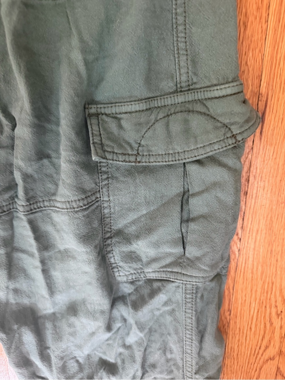 Pilcro by Anthropologie Linen Blend Cargo Pants, Sage/Olive Green, Size XS - Picture 2 of 4